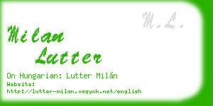 milan lutter business card
